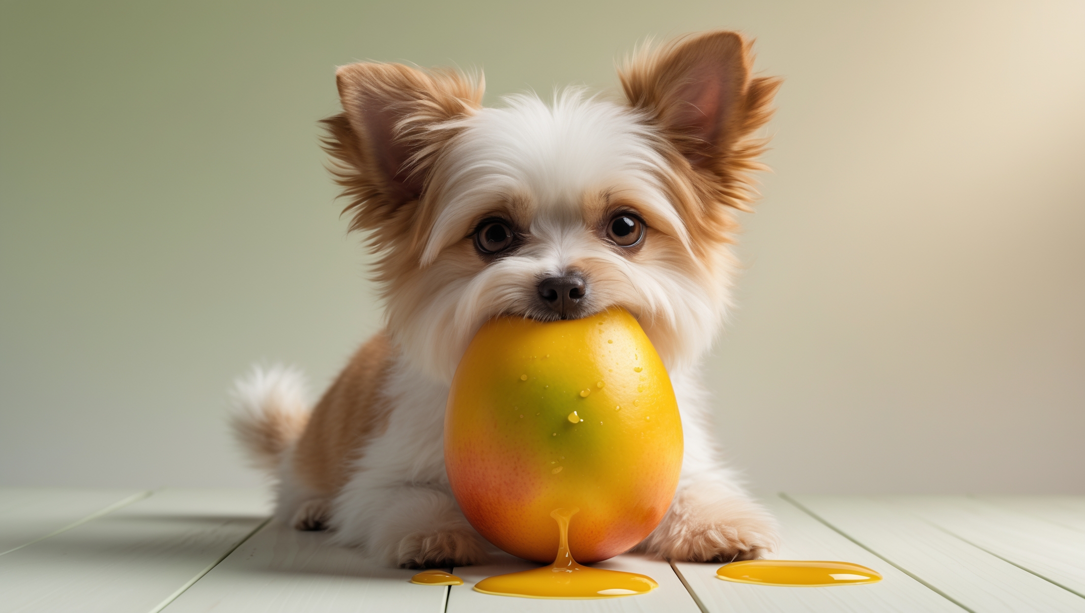 Cachorro pode comer manga? Cão chupando manga