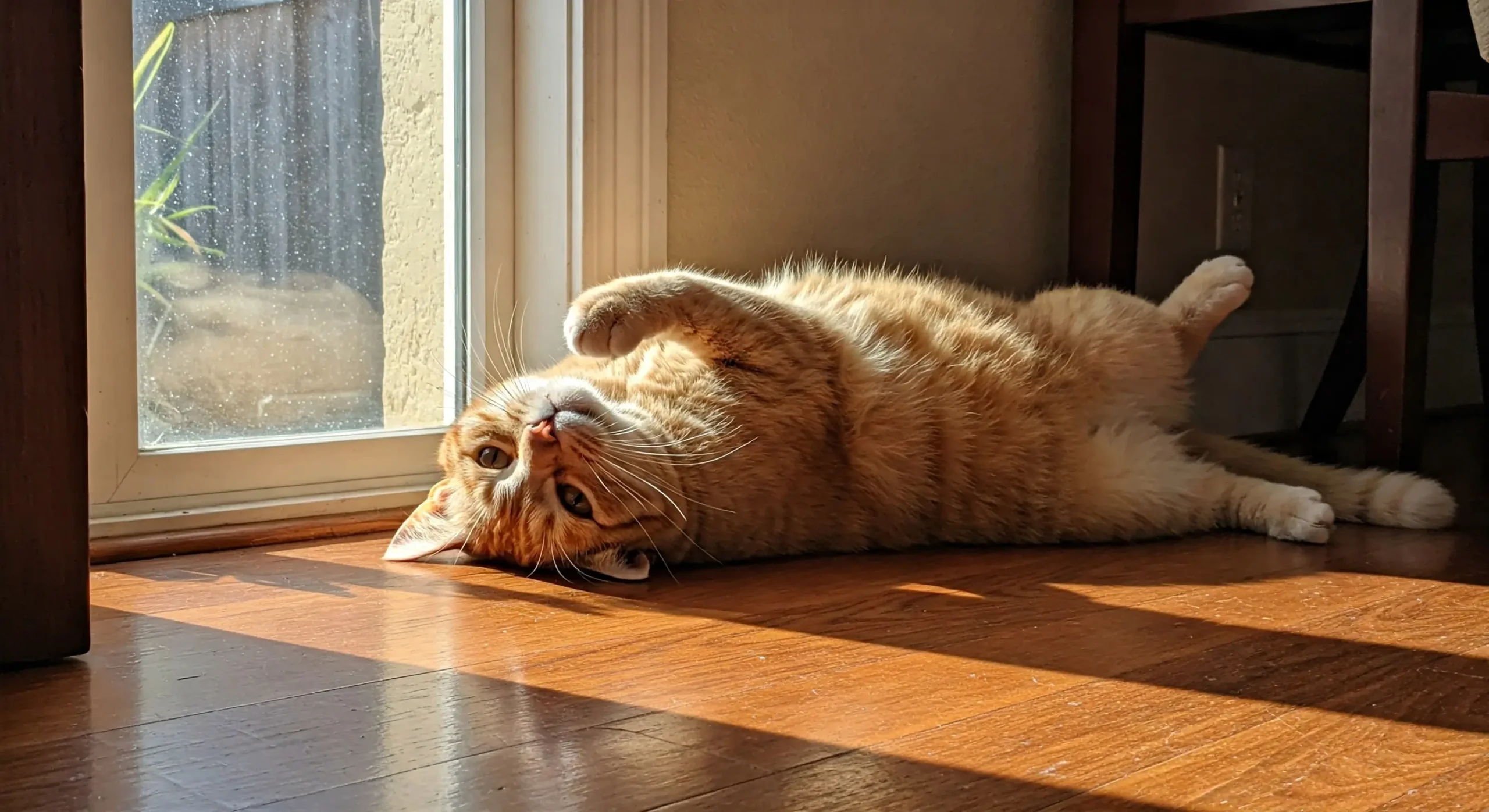 gato com barriga pra cima