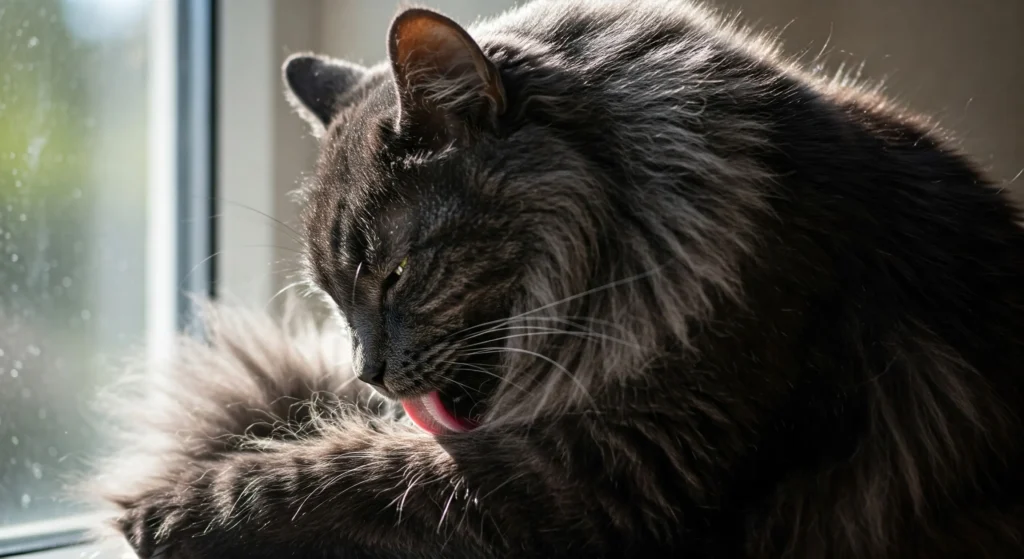 bola de pelos em gatos com muito pelo