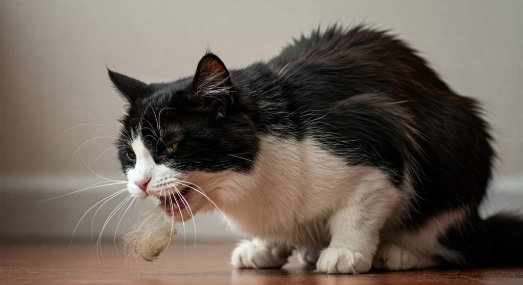 bola de pelos em gatos de pelagem longa expelindo bola de pelos (1)