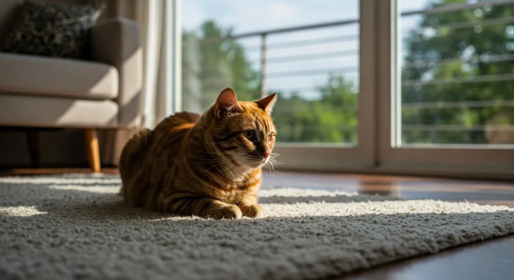 gato sozinho em casa