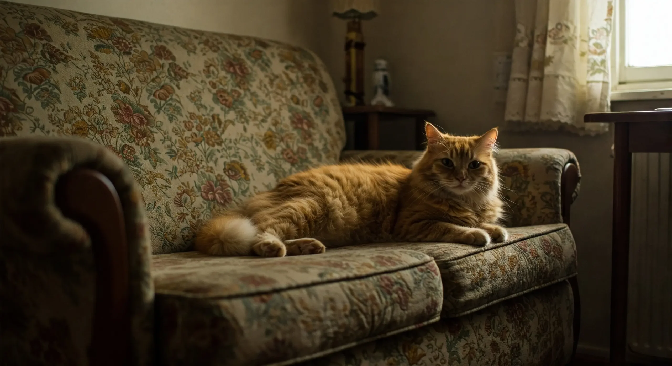 Gato idoso com locomoção