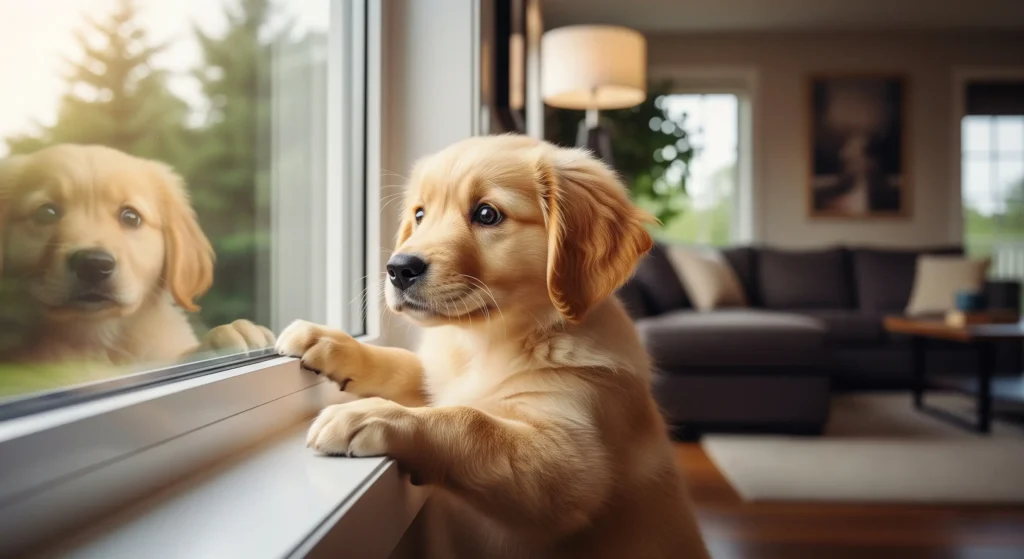 cachorro olhando pra fora