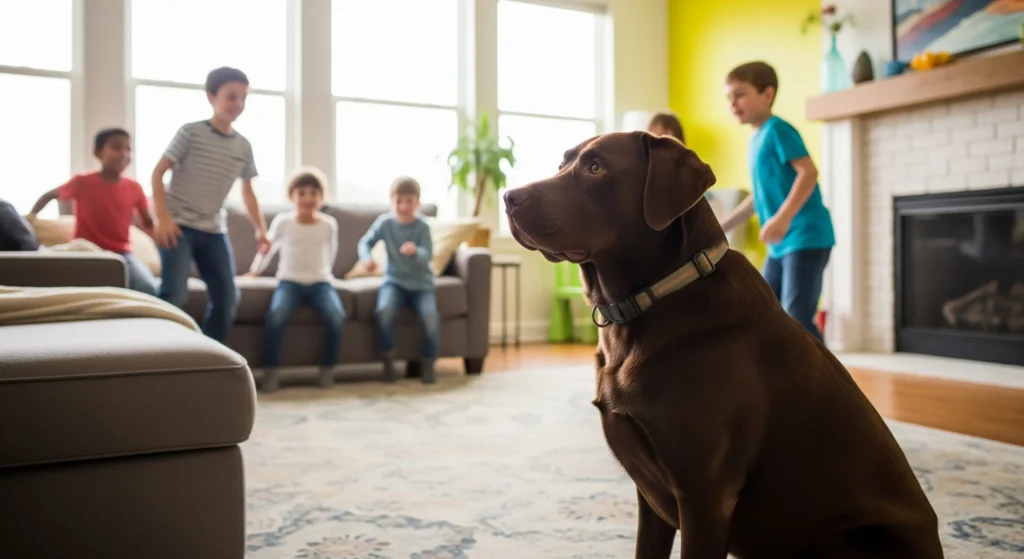 cães com crianças