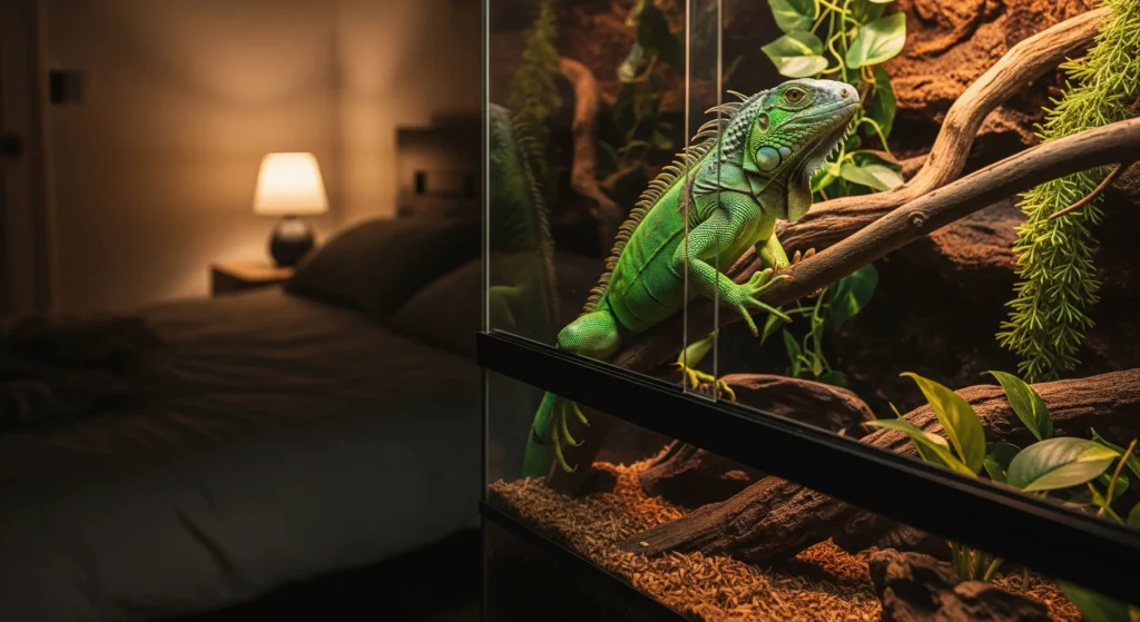 iguana em terrário
